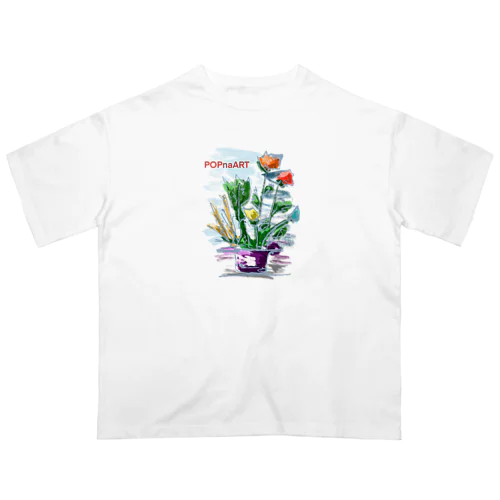 花 オーバーサイズTシャツ