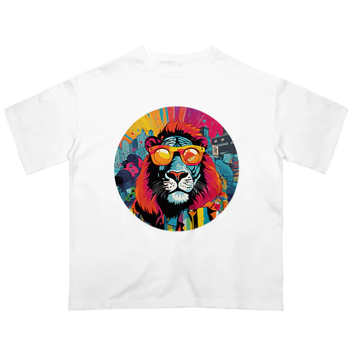 サングラスのライオンさん オーバーサイズTシャツ