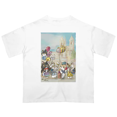 ベーカリーこげまる社員旅行にゃ Oversized T-Shirt