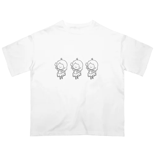 め？ラインイラスト Tシャツ オーバーサイズTシャツ