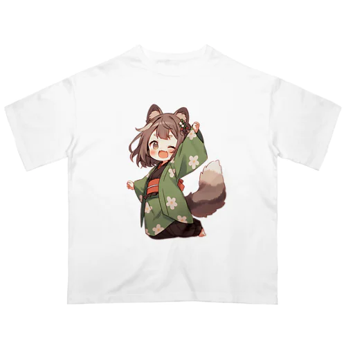 たぬっぺ (Tanuppe) ver.1　狸の神様、たぬき、タヌキ オーバーサイズTシャツ