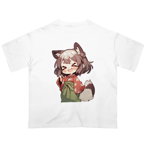 たぬっぺ (Tanuppe) ver.2　狸の神様、たぬき、タヌキ オーバーサイズTシャツ