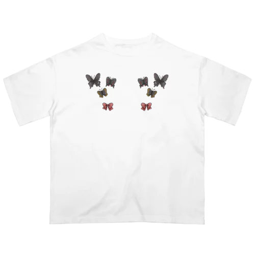 蝶々とリボン オーバーサイズTシャツ