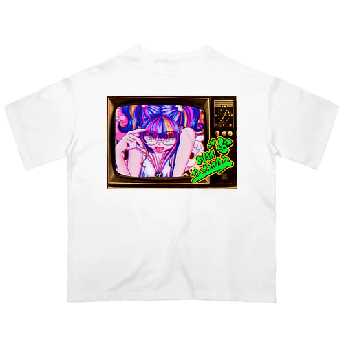 【昭和ヤンキー少女】レトロTV Ver. Oversized T-Shirt