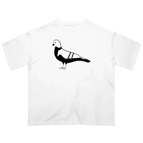 鳩のシルエット オーバーサイズTシャツ