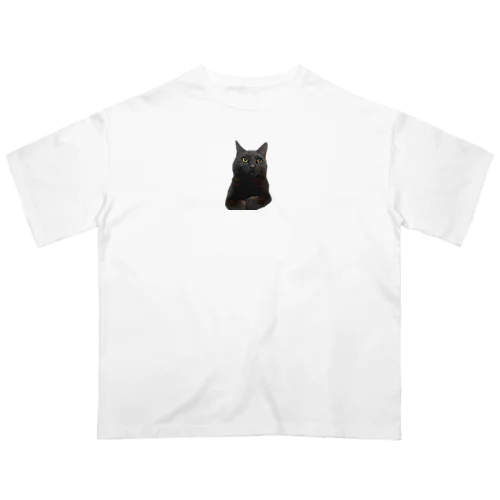 ぼんやり黒猫 Oversized T-Shirt