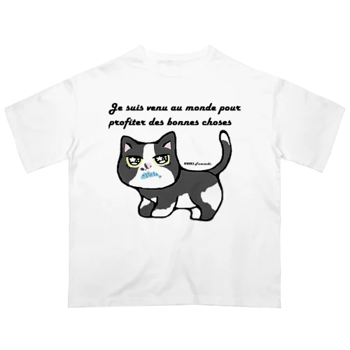 ハチワレうおざねこ オーバーサイズTシャツ