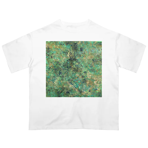 豊穣の緑_和紙アート オーバーサイズTシャツ