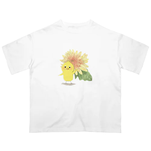 花とヒヨコシリーズ１ Oversized T-Shirt