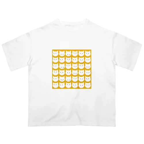 Dot Cat Daily_Square（イエロー） オーバーサイズTシャツ