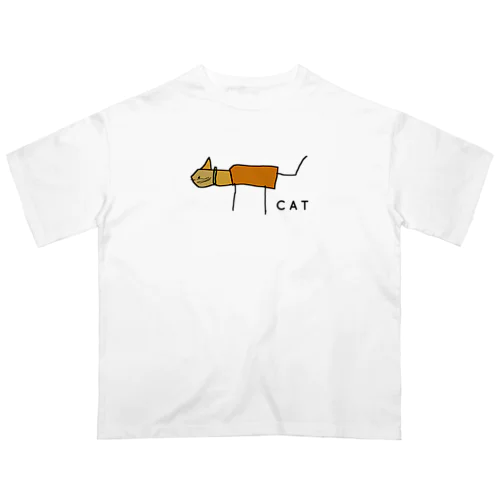 CAT　猫の絵 オーバーサイズTシャツ