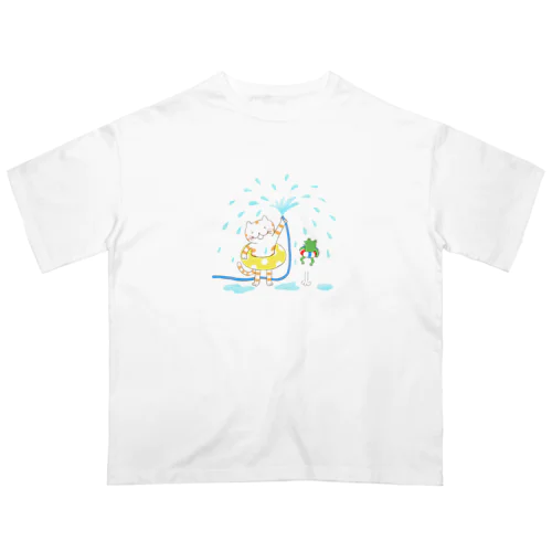 水浴び猫さん Oversized T-Shirt