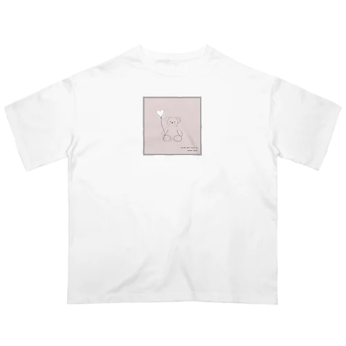 🧸 Bear and heart white balloon . Oversized T-Shirt