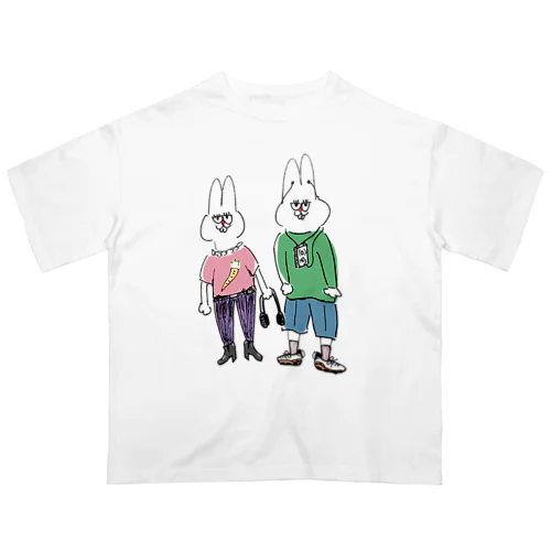 うさ丸家（らび子とぴょんのすけ） オーバーサイズTシャツ