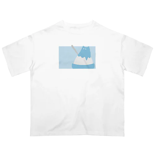 かき氷猫-ブルーハワイ オーバーサイズTシャツ