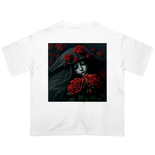 赤い薔薇の休息 Oversized T-Shirt