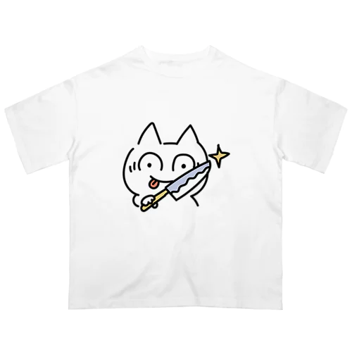 今から魚を3枚におろしますのねこさん Oversized T-Shirt