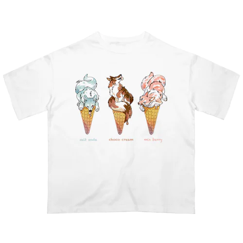 ソフトクリームなオオカミたち オーバーサイズTシャツ