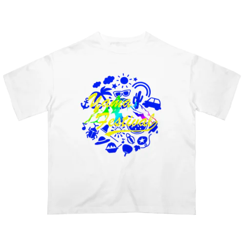 ヤマフェスステッカー（青） Oversized T-Shirt