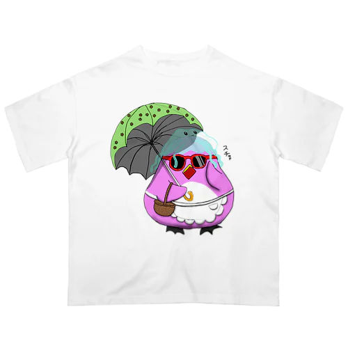 ペンギン母ちゃん 夏のおでかけ オーバーサイズTシャツ