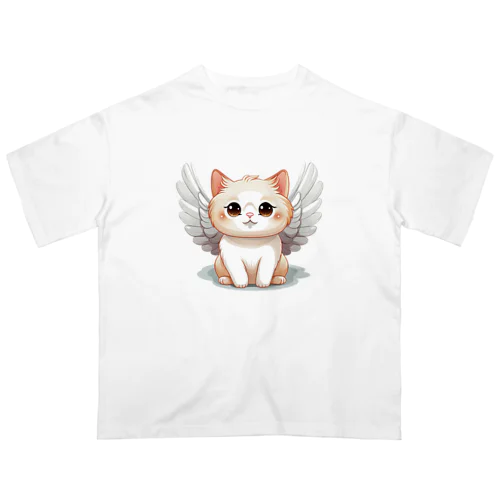 可愛いねこ天使 オーバーサイズTシャツ