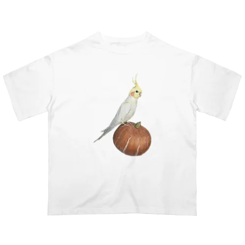 カボチャに乗るオカメ Oversized T-Shirt