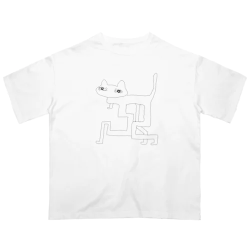 猫はじっとこっちをみている オーバーサイズTシャツ