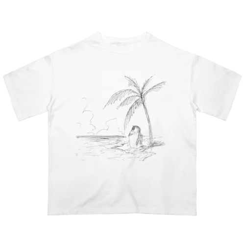 夏のペンギン　サマーバケーション Oversized T-Shirt