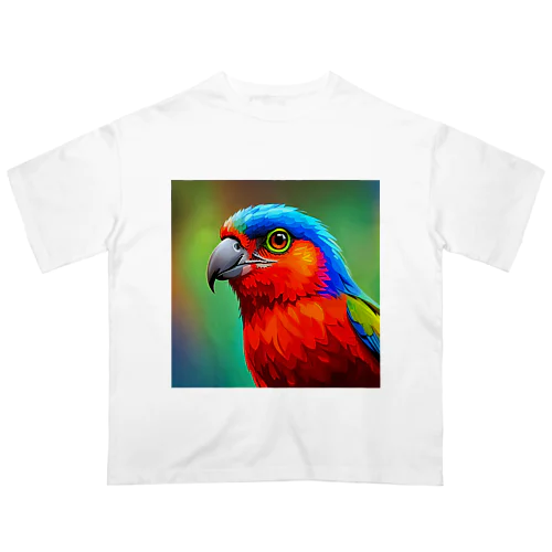 紅と蒼の鳥 オーバーサイズTシャツ