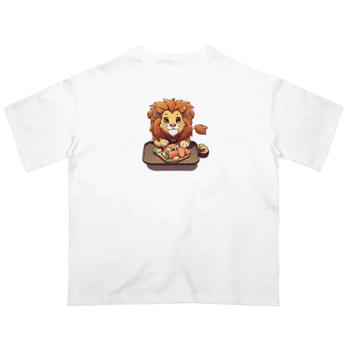 寿司好きライオン オーバーサイズTシャツ