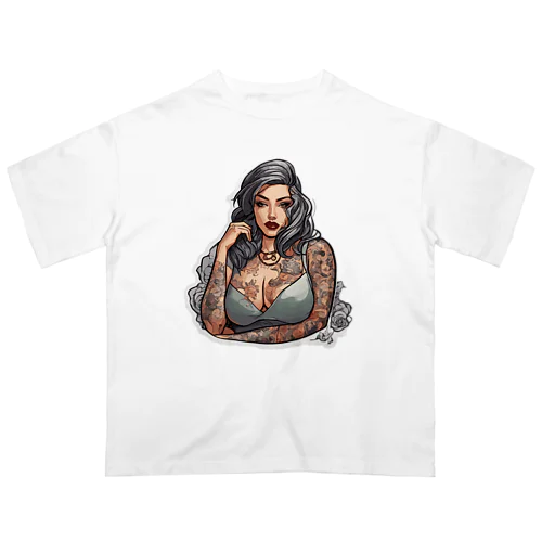 Urban Inked Chic、片面プリントTシャツ、期間限定 オーバーサイズTシャツ