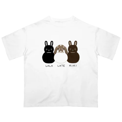 うさぎのLALA&LATE&KIKIちゃん オーバーサイズTシャツ