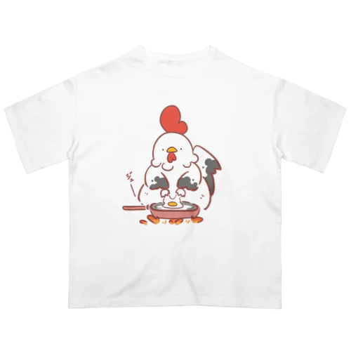 にわとりめだま焼き オーバーサイズTシャツ