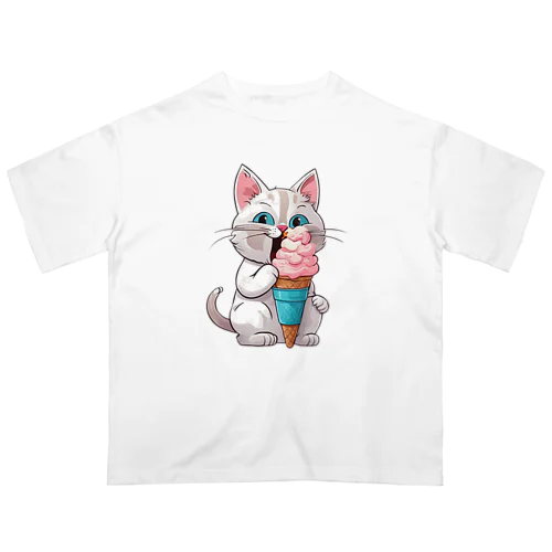 もふもふでかわいい猫 オーバーサイズTシャツ