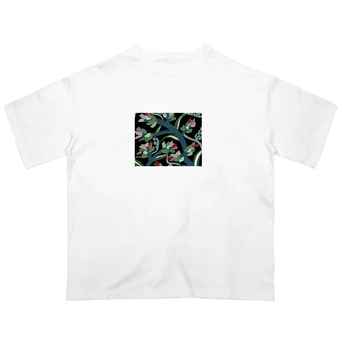 花と植物 オーバーサイズTシャツ