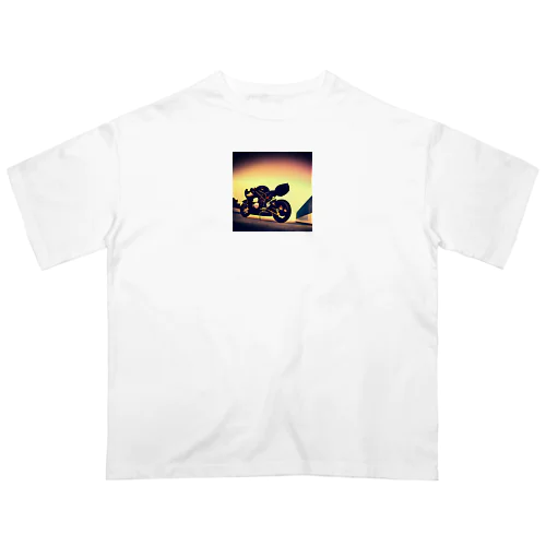 独創的なバイクプリント Oversized T-Shirt