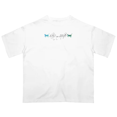 NEKO no SANPO〈水色・緑〉 オーバーサイズTシャツ