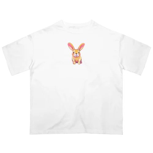 笑顔がかわいいウサギ オーバーサイズTシャツ