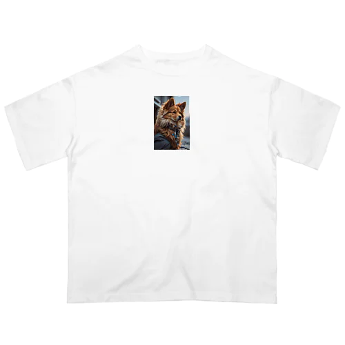 凛々しい犬 オーバーサイズTシャツ