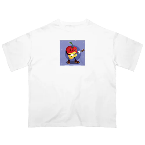 イラストのギターを弾くトマトくん Oversized T-Shirt