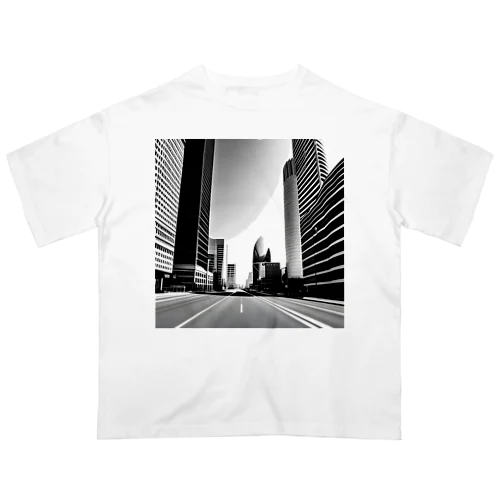 都市の鼓動：白黒で描くアーバンスケープ Oversized T-Shirt