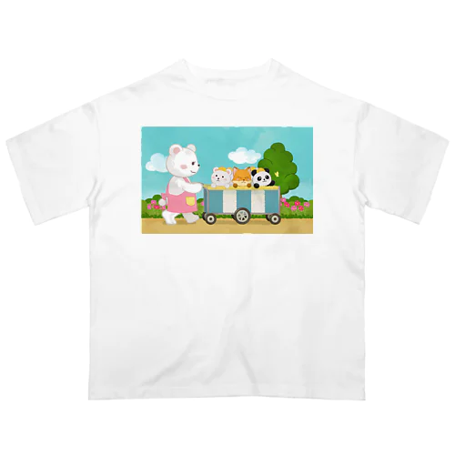 くまちゃん・みんなでお散歩 Oversized T-Shirt