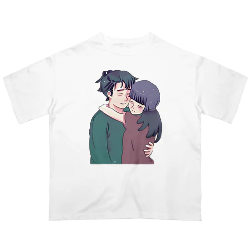 抱き合う二人 オーバーサイズTシャツ