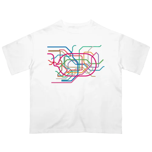 東京地下鉄路線図-東京メトロ路線図 ROUTE MAP TOKYO METROPOLITAN AREA- Oversized T-Shirt