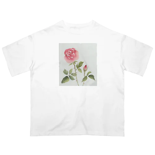 赤い薔薇 オーバーサイズTシャツ