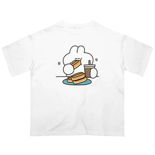 ホットドックとうさちゃん オーバーサイズTシャツ