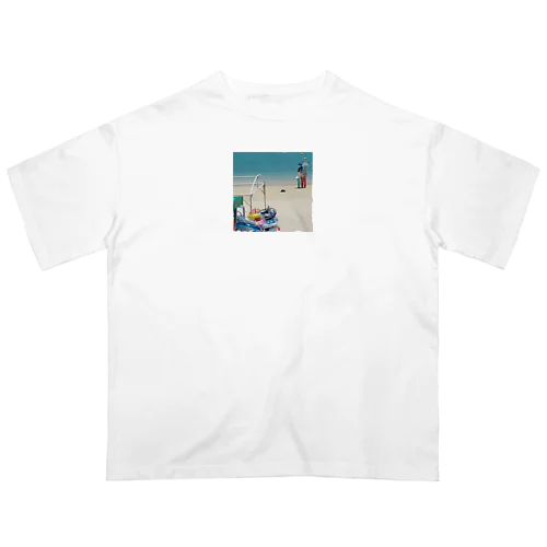 沖縄の砂浜をプリントしたグッズ Oversized T-Shirt