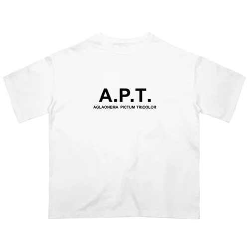 【A.P.T】アグラオネマピクタムトリカラー（ブラックロゴ） オーバーサイズTシャツ