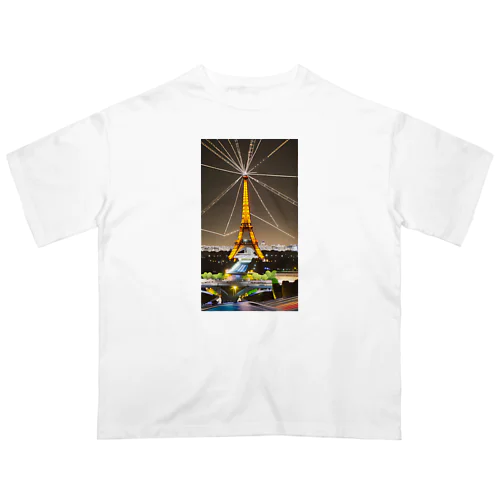 エッフェル塔 夜景 グッズ オーバーサイズTシャツ