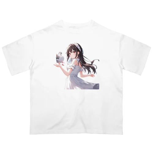 鳥界のアイドル❤️鳩のハトコ様 オーバーサイズTシャツ